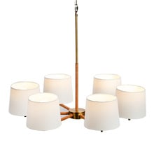 Aubrey Leather 6 Light Pendant